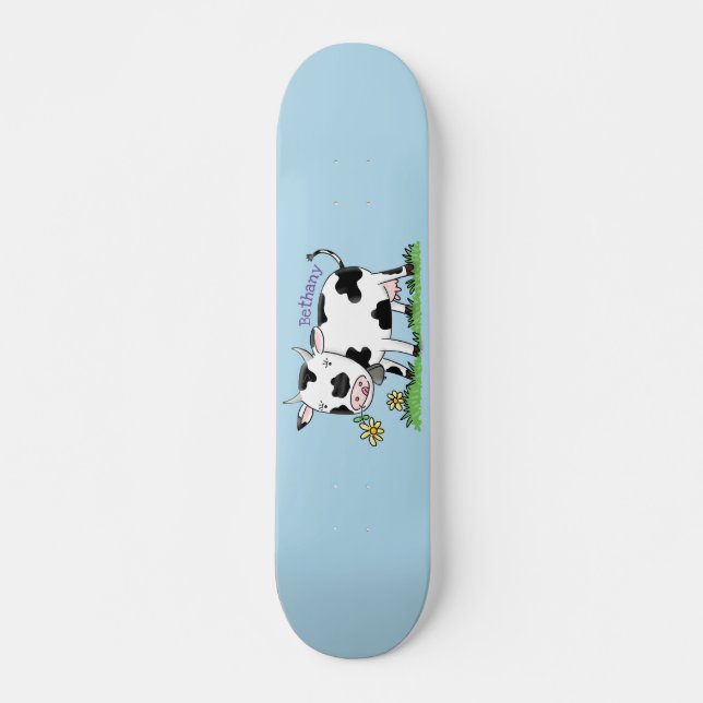 Niedliche Kuh in Cartoon-Abbildung Skateboard (Vorne)