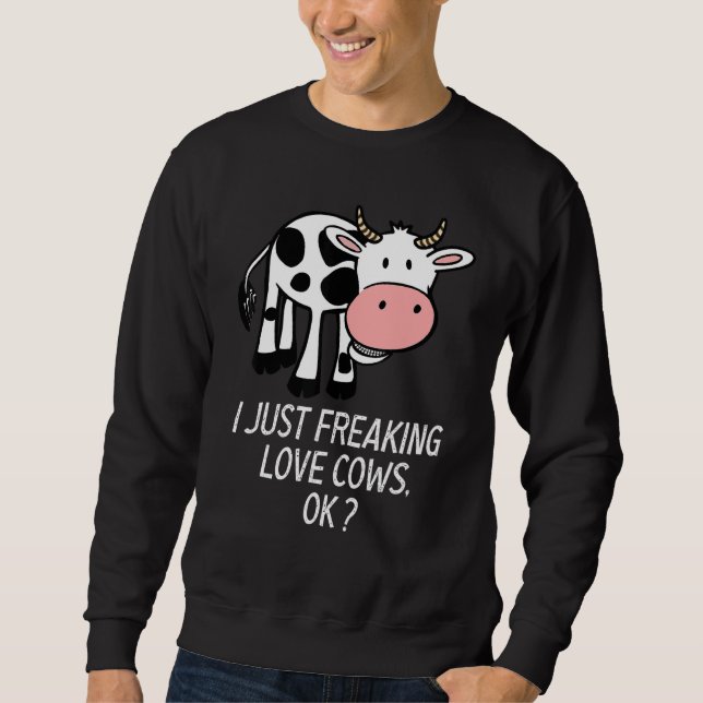Niedliche Kuh Liebe Kuh ich nur Liebe Kühe dunkel Sweatshirt (Vorderseite)