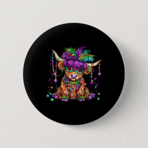 Niedliche Kuh Mardi Gras Funny Cow Männer Frauenko Button