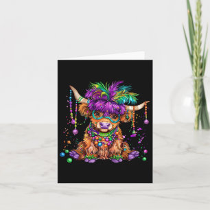 Niedliche Kuh Mardi Gras Funny Cow Männer Frauenko Karte