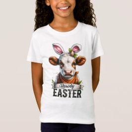 Niedliche Kuh mit sonnigen Ohren T-Shirt