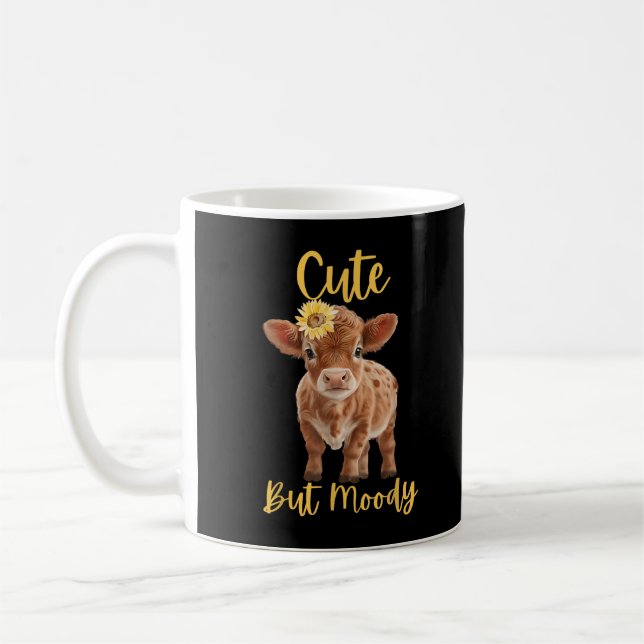 Niedliche Kuh-Moody Kuh liebt Farm Cowgirl Baby Su Kaffeetasse (Links)