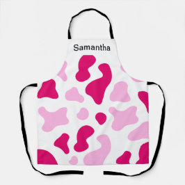 Niedliche Kuh Print Girly Pink benutzerdefinierte  Schürze