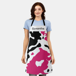 Niedliche Kuh Print Girly rosa benutzerdefinierte  Schürze