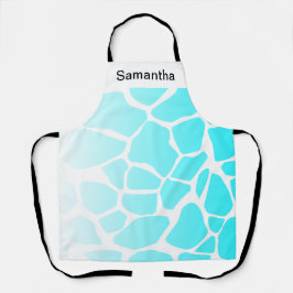 Niedliche Kuh Print Gradient Blue Custom Schürze