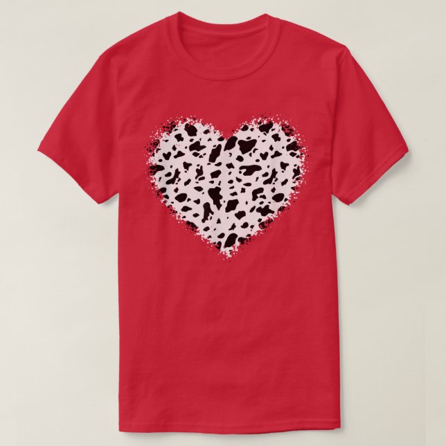 Niedliche Kuh Print Herz Bauer Kuh Liebhaber T-Shirt (Design vorne)