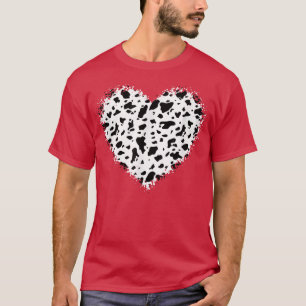 Niedliche Kuh Print Herz Bauer Kuh Liebhaber T-Shirt