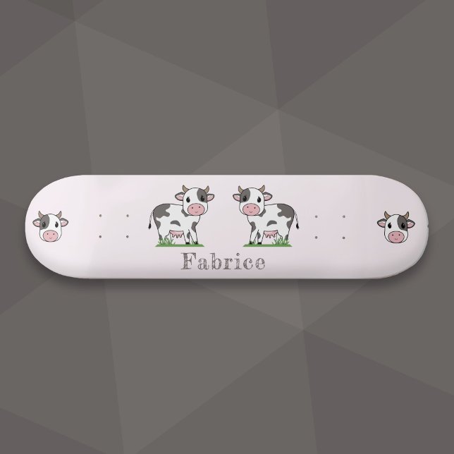 Niedliche Kuh Rosa Skateboard (Cute Cow Pink Skateboard)