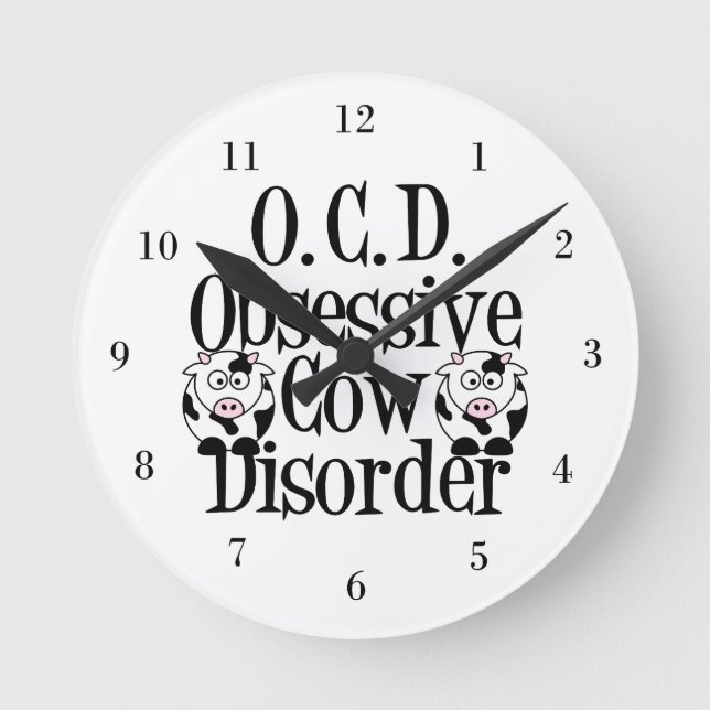 Niedliche Kuh Runde Wanduhr (Vorderseite)