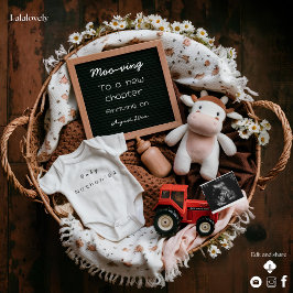 Niedliche Kuh Rustikaler Bauernhof Schwangerschaft Feiertagskarte