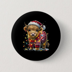 Niedliche Kuh Santa Sweater Weihnachtsbaum Lights Button