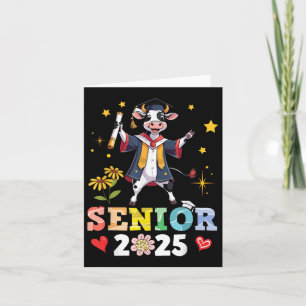 Niedliche Kuh Senior 2025 Abschluss School Uni Uni Karte