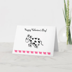 Niedliche Kuh-Valentinstagkarte Feiertagskarte