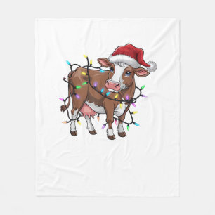 Niedliche Kuh Weihnachtsleuchte Rentiere Weihnacht Fleecedecke
