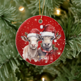 Niedliche Kühe - Neugeborene & Kinder Personalisie Keramik Ornament
