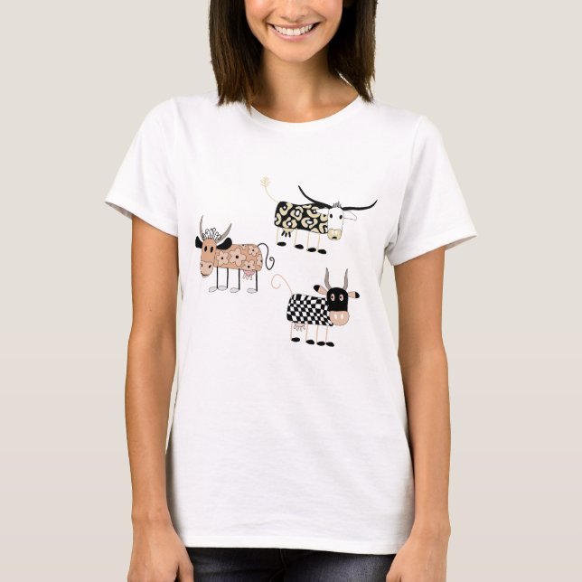 Niedliche Kühe und landwirtschaftliches Gefühl T-Shirt (Vorderseite)