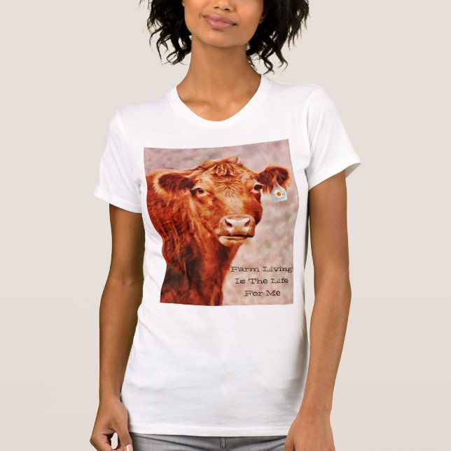 Niedliche Kuhfarm Living ist der T - Shirt des Leb (Vorderseite)
