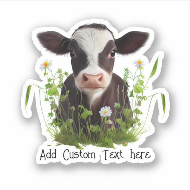 Niedliche Kuhfarm Stall Personalisierte Custom Cut Aufkleber (Vorderseite)