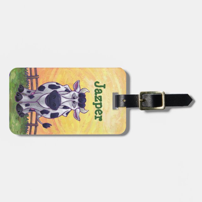 Niedliche Kuhköpfe und Schwänze Gepäckmarke Gepäckanhänger (Vorderseite horizontal)