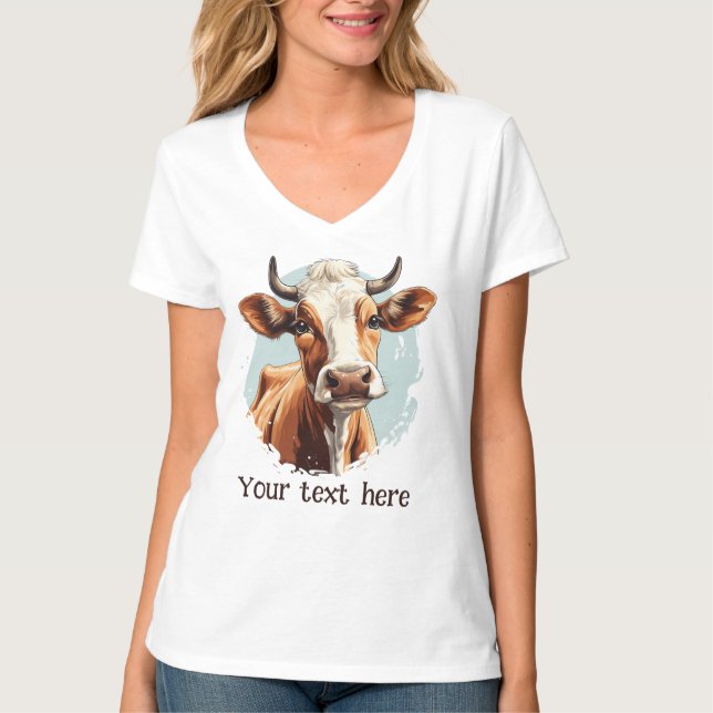 niedliche Kuhliebhaber fügen Text hinzu T-Shirt (Vorderseite)