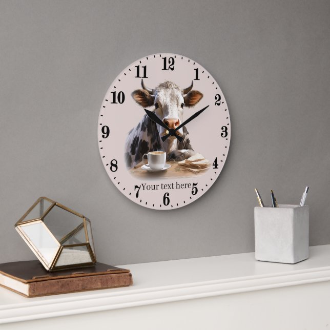 niedliche Kuhliebhaberin Große Wanduhr (Büro)