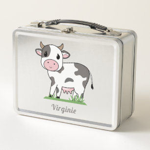 Niedliche Kuhmetall-Lunch Box Metall Brotdose