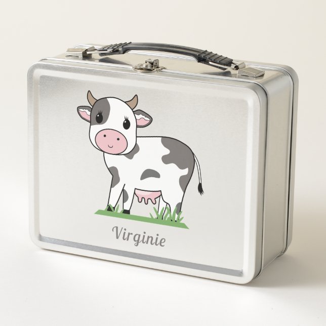 Niedliche Kuhmetall-Lunch Box Metall Brotdose (Vorderseite)