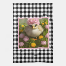 Niedliche Küken und Blume Ostern Geschirrtuch