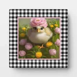 Niedliche Küken und Blume Ostertablette Fotoplatte