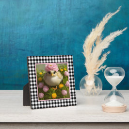 Niedliche Küken und Blume Ostertablette Fotoplatte