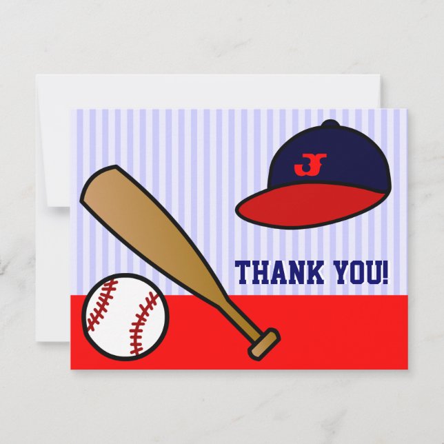 Niedliche kundenspezifische Baseball-Ebene danken Dankeskarte (Vorderseite)