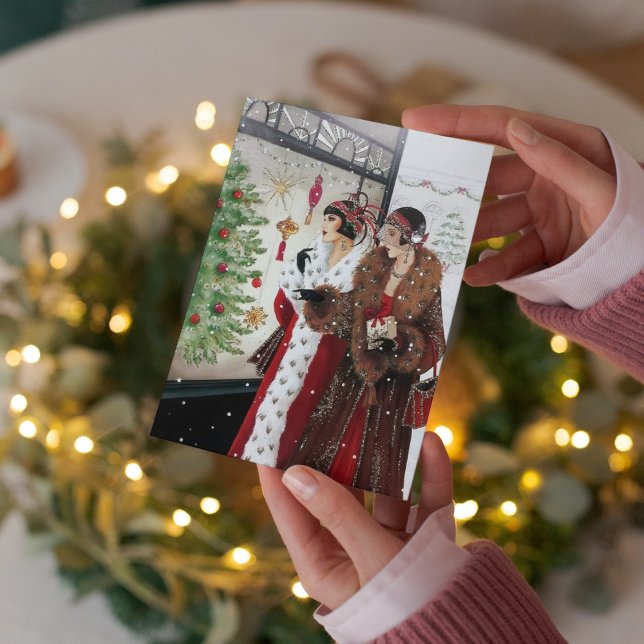 Niedliche Kunst Deko Retro Weihnachten Karte (Von Creator hochgeladen)