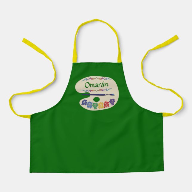Niedliche Künstler Palette Kids Paint Smock Schürz Schürze (Vorderseite)