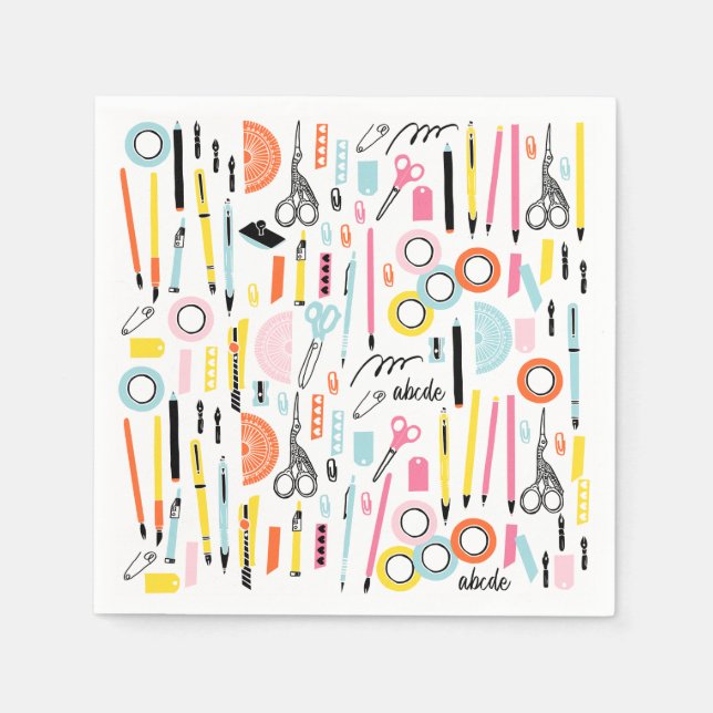 Niedliche Kunstlieferungen Papier Napkins Serviette (Vorderseite)