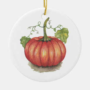 Niedliche Kürbis mit Weinreben Keramik Ornament