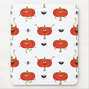 Niedliche Kürbis, Spinne und Fledermausmuster Mousepad