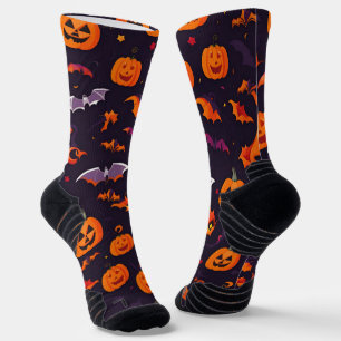 Niedliche Kürbis und Fledermäuse Socken