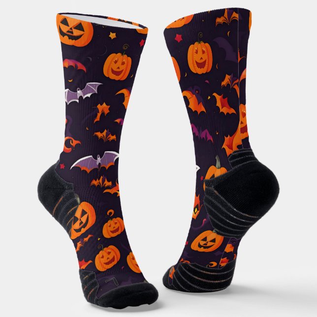 Niedliche Kürbis und Fledermäuse Socken (Gewinkelt)