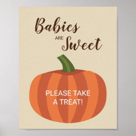 Niedliche Kürbisbabys sind Sweet-Fall-Baby-Dusche Poster