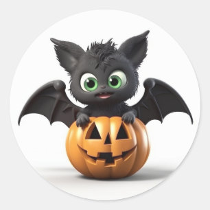 Niedliche Kürbishalloween Runder Aufkleber