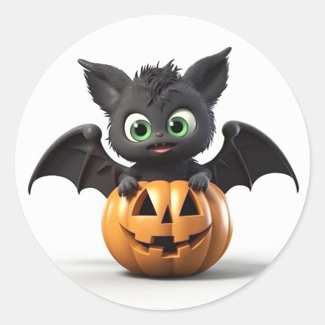 Niedliche Kürbishalloween Runder Aufkleber (Vorderseite)