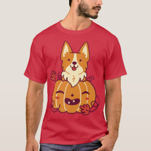 Niedliche Kürbiskröte und Corgi Hund Halloween Hol T-Shirt