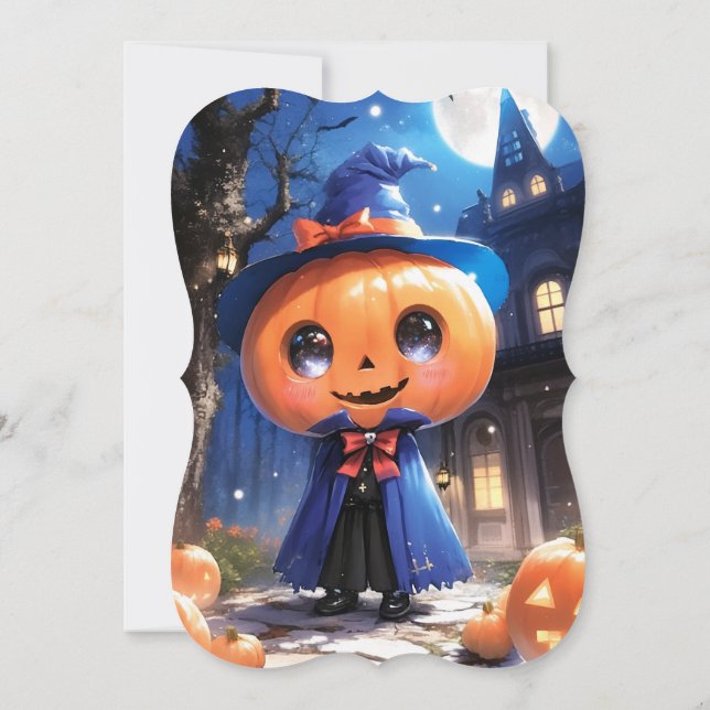 Niedliche Kürbiskugel Halloween-Kinderdusche Einladung (Rückseite)