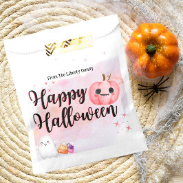 Niedliche Kürbiskürbis Wasserfarben tricksen oder Geschenktütchen