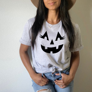 Niedliche Kürbislaterne mit Lashes Black Halloween T-Shirt