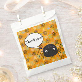 Niedliche Kürbisorange Spinne & Spinnennetz gemust Geschenktütchen