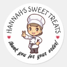 Niedliche Kurze Hair Baker Kawaii Graphic Danke