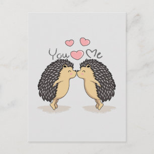 Niedliche Küssen Igel Postkarte