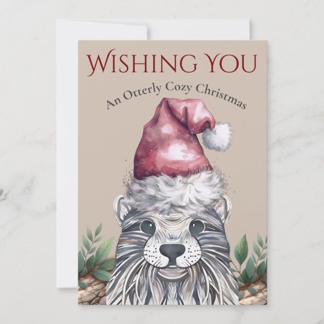 Niedliche Küste Otter Holiday Gruß (Vorderseite)