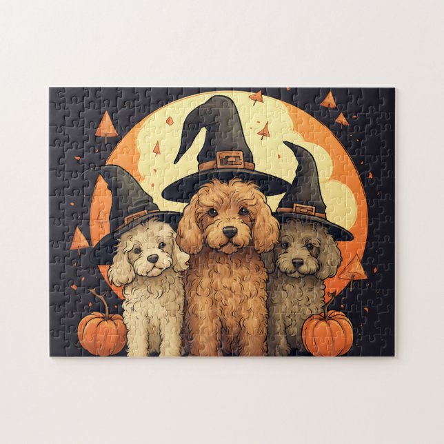 Niedliche Labradoodles Hund/Halloween (Horizontal)
